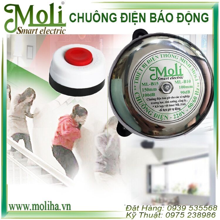 Chuông điện reo báo giờ moli kèm nút nhấn