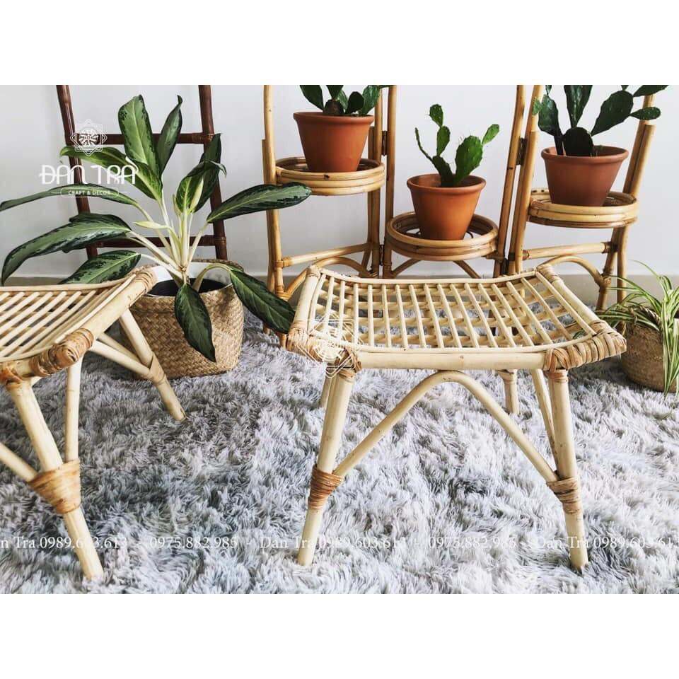 Ghế Gác Chân Mây - Ghế Đôn Mây 2 Trong 1 - ĐAN TRÀ - Nội Thất Mây Tre Đan