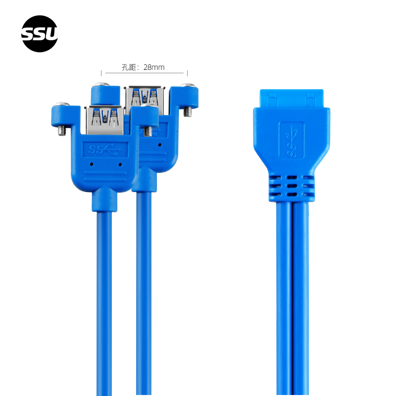 SSU 20Pin Chuyển USB3.0 Dây Nối Mặt Trước Dây Nối Đầu Âm Cái Dây Ốc Vít