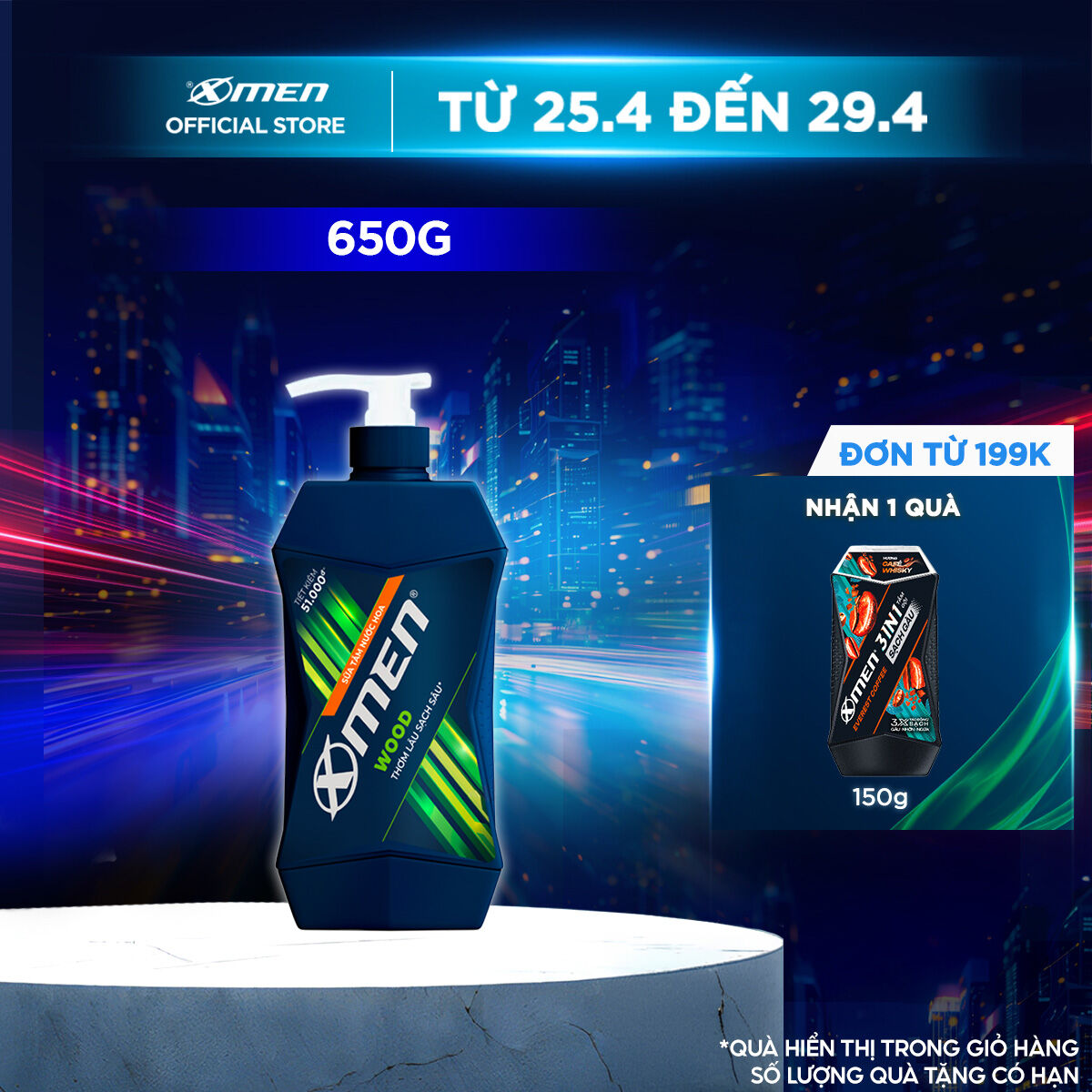 Sữa Tắm Nước hoa X-Men Wood 650g