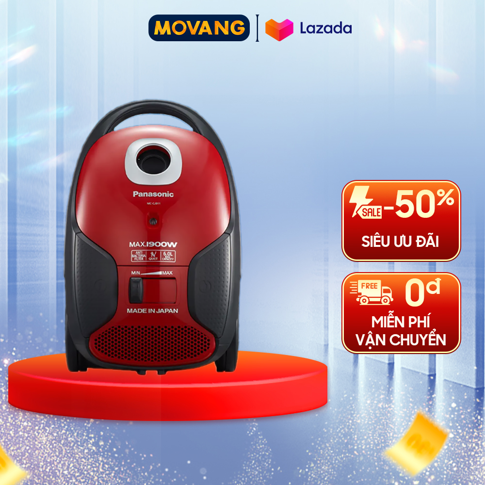 - máy hút bụi panasonic mc-cj911rn49 - loại sản phẩm:túi chứa bụi - bộ lọc:công nghệ hepa - công suất:1900w