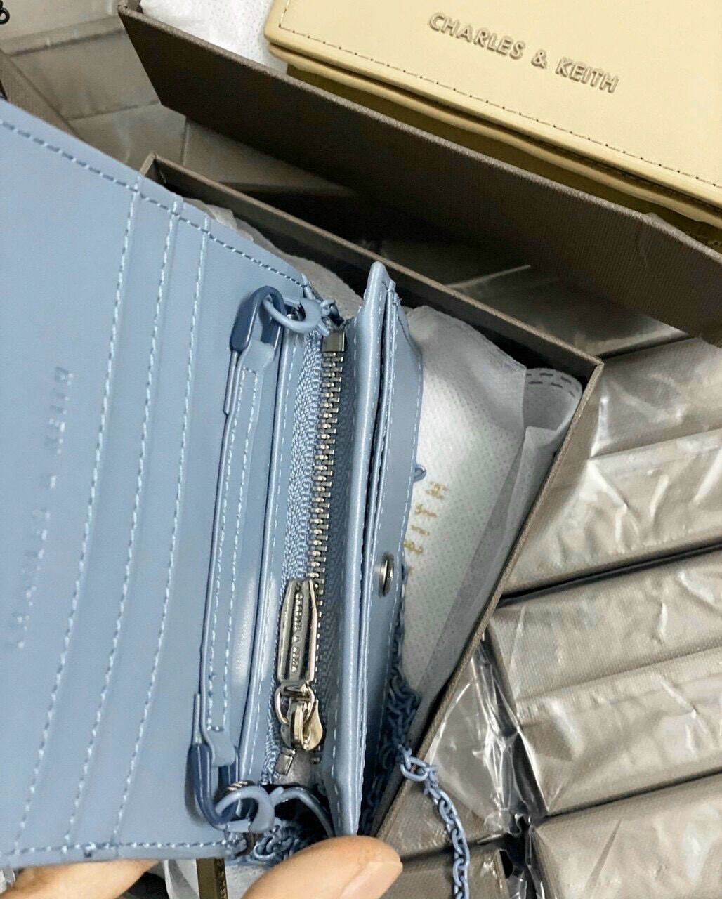 Túi Ví Cnk Mini có dây đeo chéo dạng gập Fullbox size 11