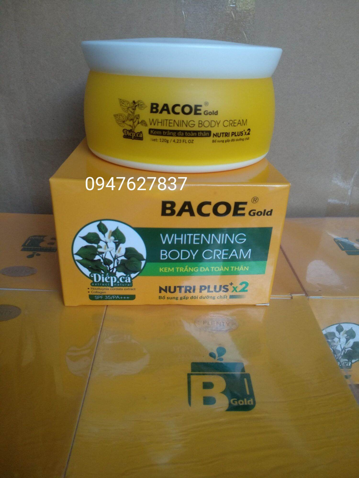 Kem body bacoe diếp cá gold cao cấp 120g