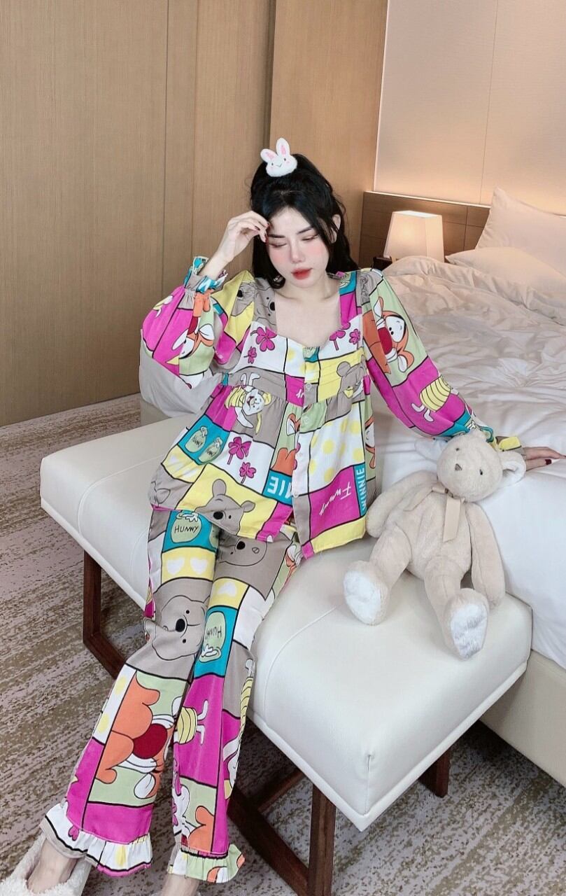 [HOT] BỘ LỤA NGỌC TRAI HOẠ TIẾT CUTE ,SIZE 40-60KG