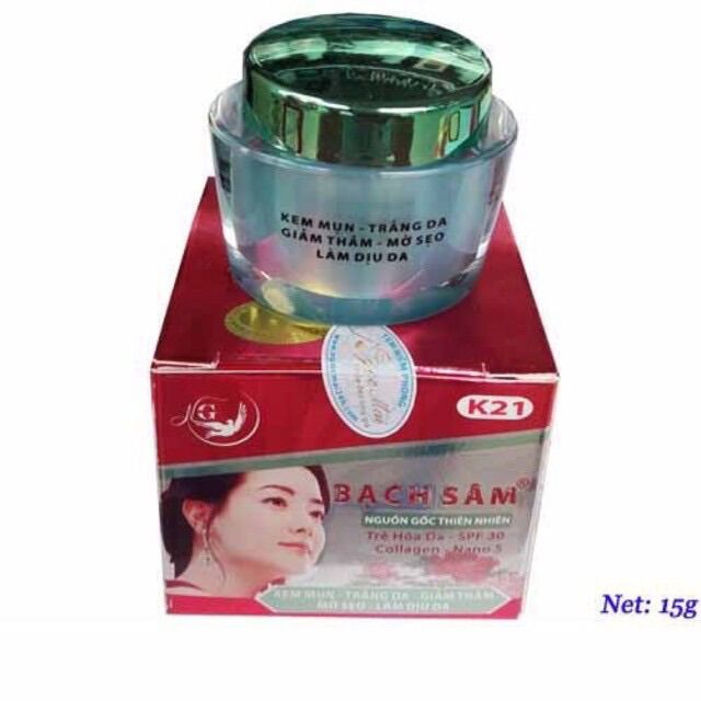 Kem Mụn - Trắng Da - Giảm Thâm - Mờ Sẹo Bạch Sâm K21