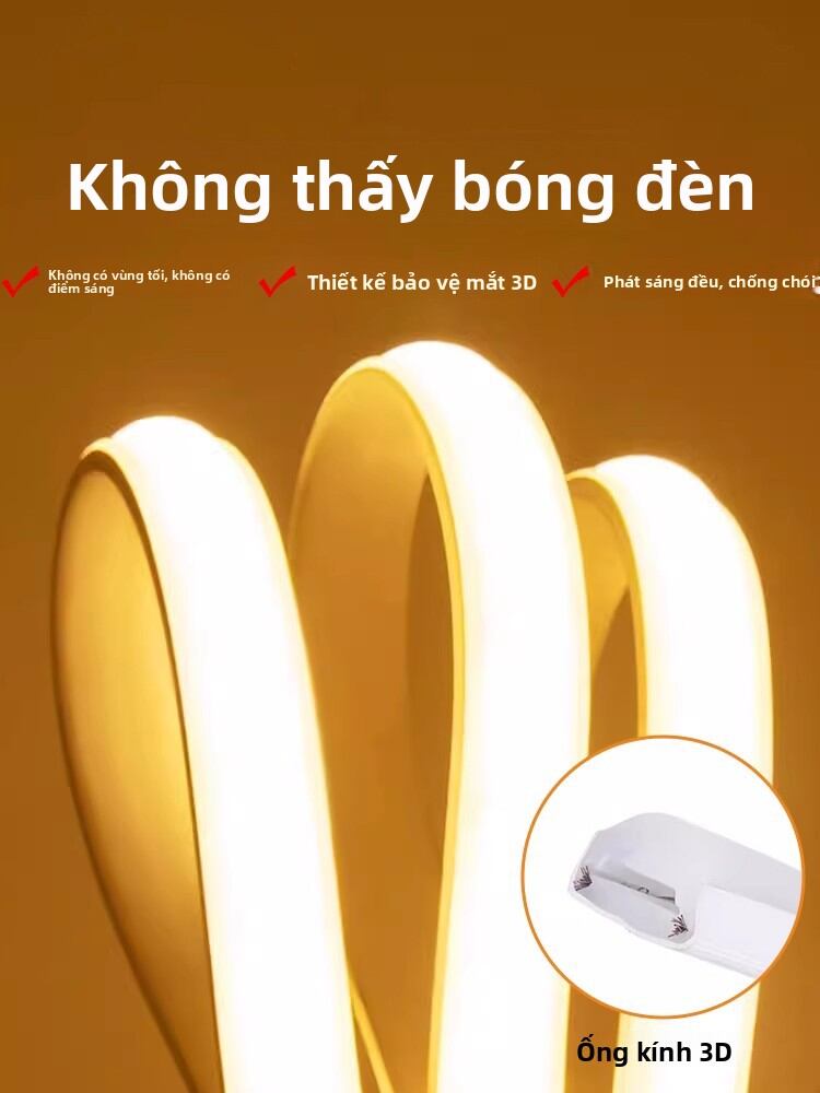 RUILUO | Đèn LED Dải Tự Dán Chống Nước Siêu Sáng 220V