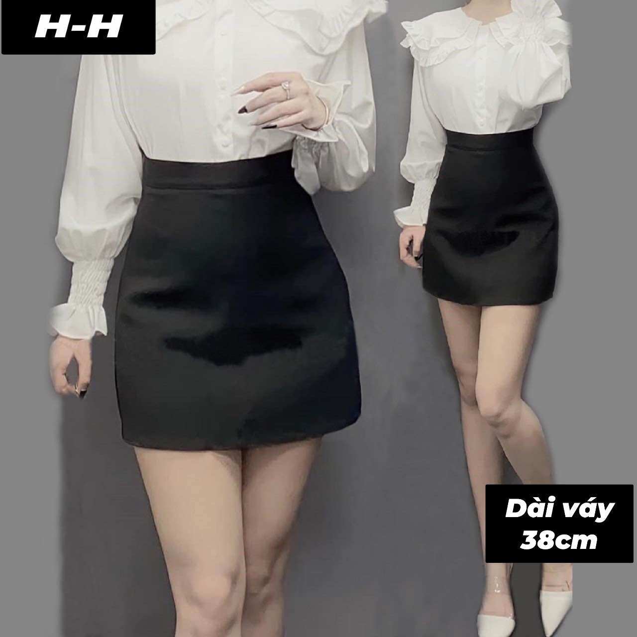 Chân váy nữ chữ A ngắn công sở cạp cao ôm nhẹ tôn dáng