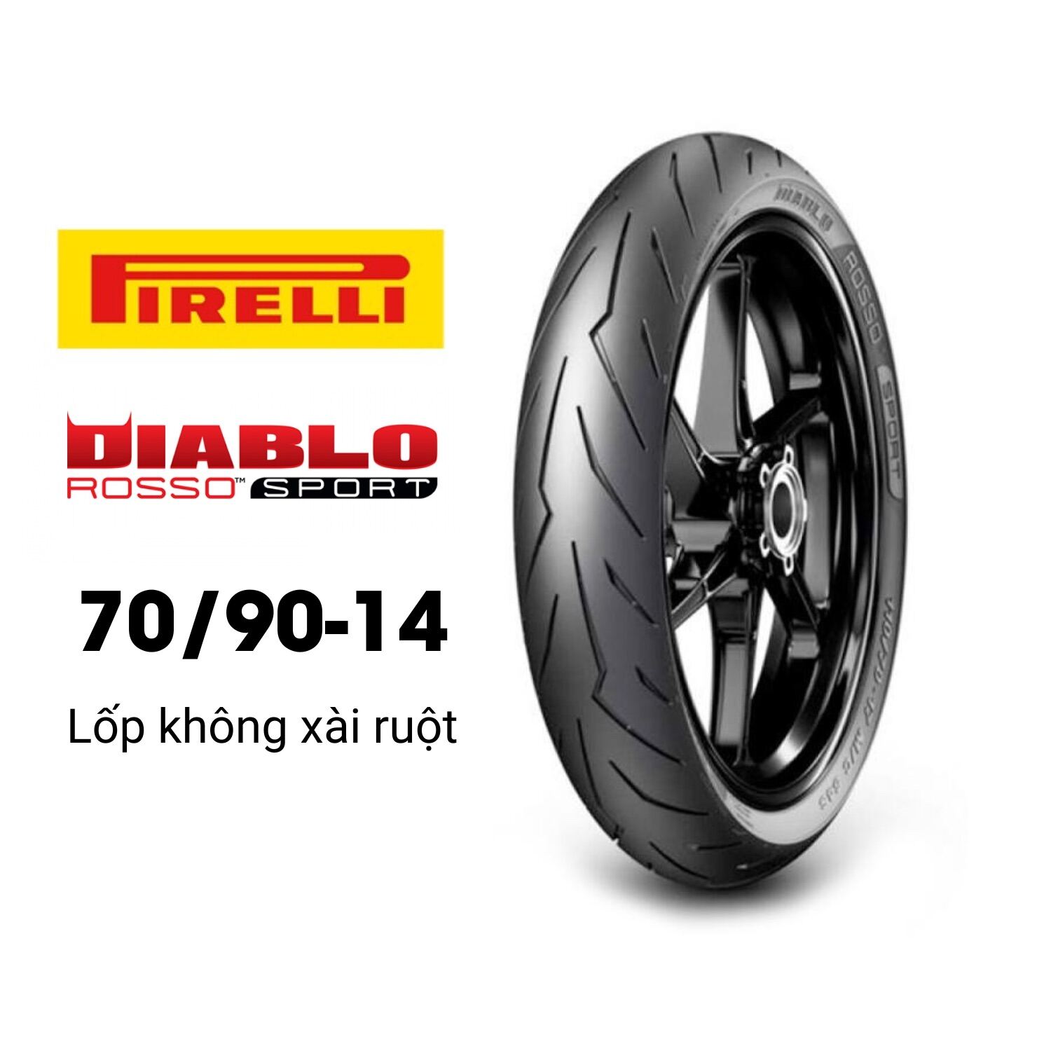 Vỏ lốp xe máy Pirelli 70 90-14 TL Diablo Rosso Sport