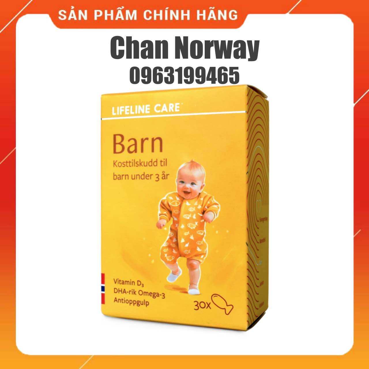 [CHÍNH HÃNG] Dầu Cá Kim Cương DHA Vitamin D3 Lifeline Care Barn Nauy cho bé từ 4 tuần tuổi 🇳🇴