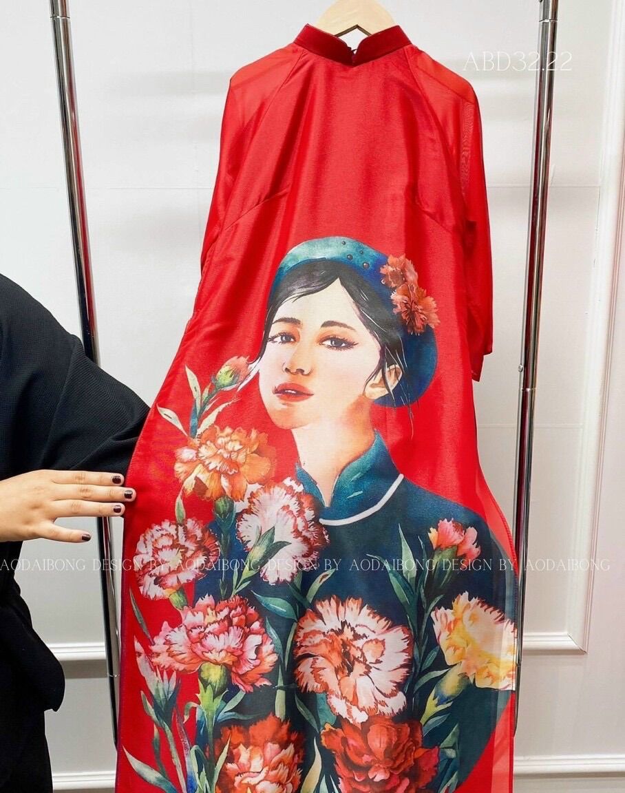 (SHOP TÁO ĐỎ BIGSIZE 50KG ĐẾN 90KG) set áo dài AD03 cách tân hình cô gái