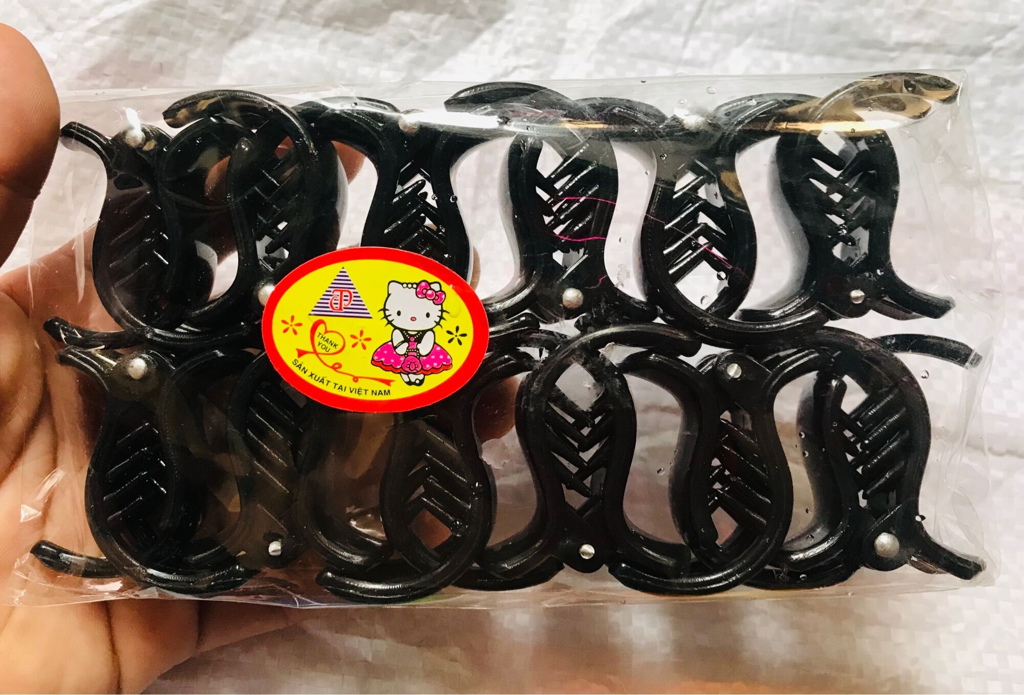 🎀Lố 12 Kẹp 3 Răng, Loại NHỎ, Kẹp Đỉnh tóc (Kẹp Nhỏ: 3,5cm)