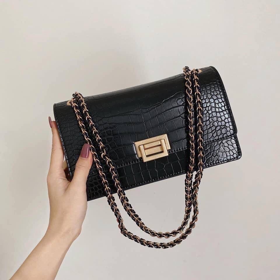Túi khoá gập da rắn size 22 loại đẹp(không hộp)