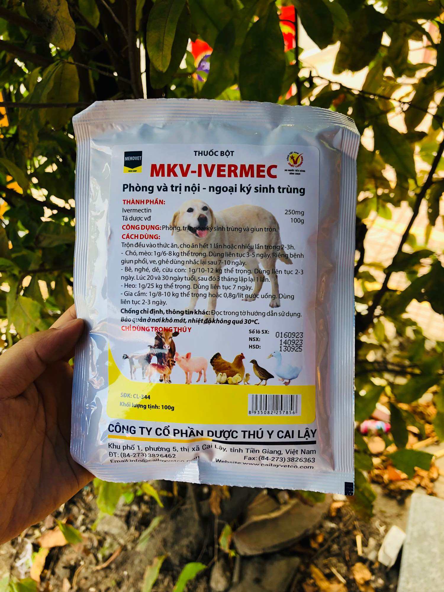 Thuốc cho ăn trị ve rận bọ chét trên chó mèo. MKV ivermectin 100gram.