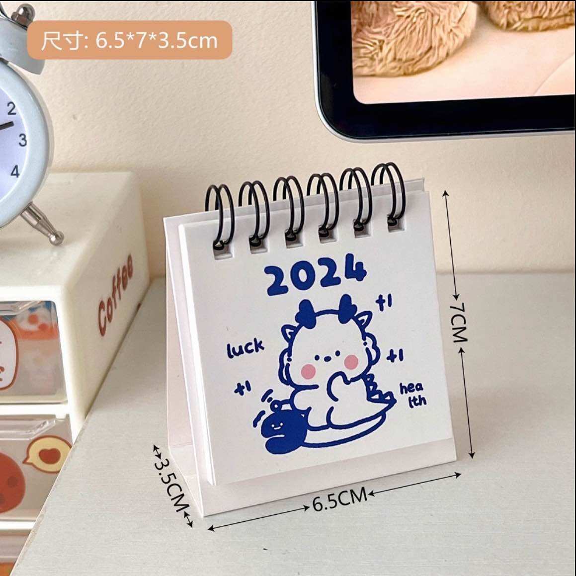 Lịch để bàn 2024 mini họa tiết dễ thương