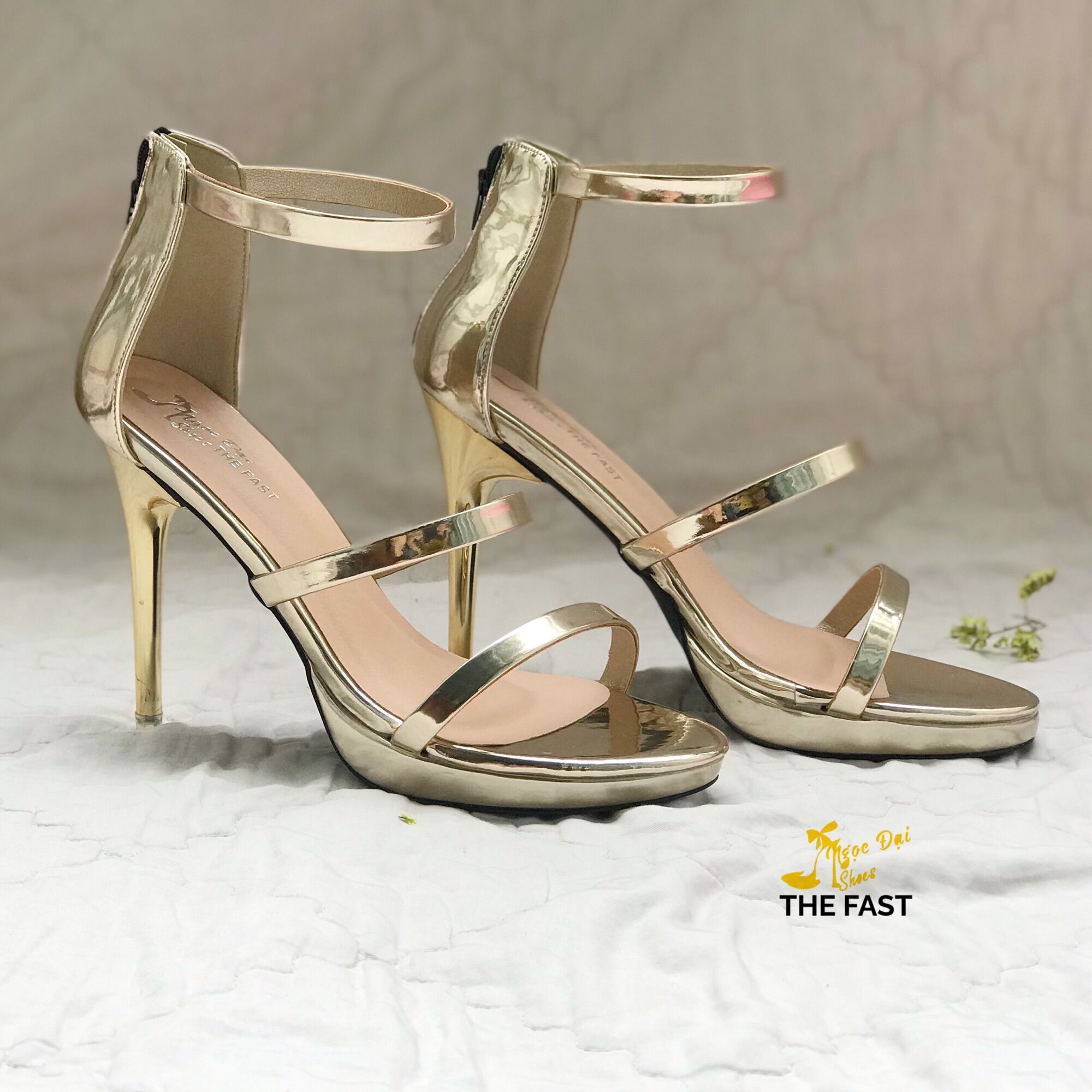 [HCM]Sandal đúp mũi cao gót 11cm quai ba dây ngang ND92