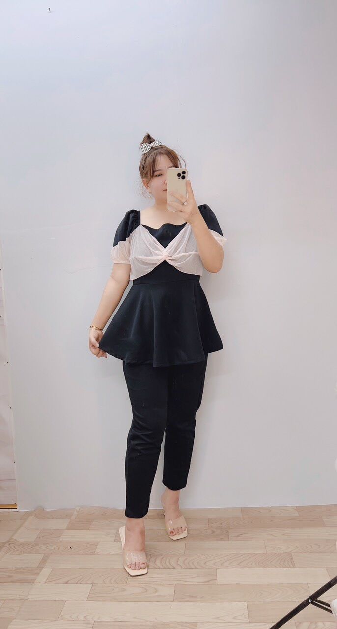 Sét Đồ Bộ 9 tấc Bigsize Nữ 68kg đến 95kg (mẫu nơ xoắn )