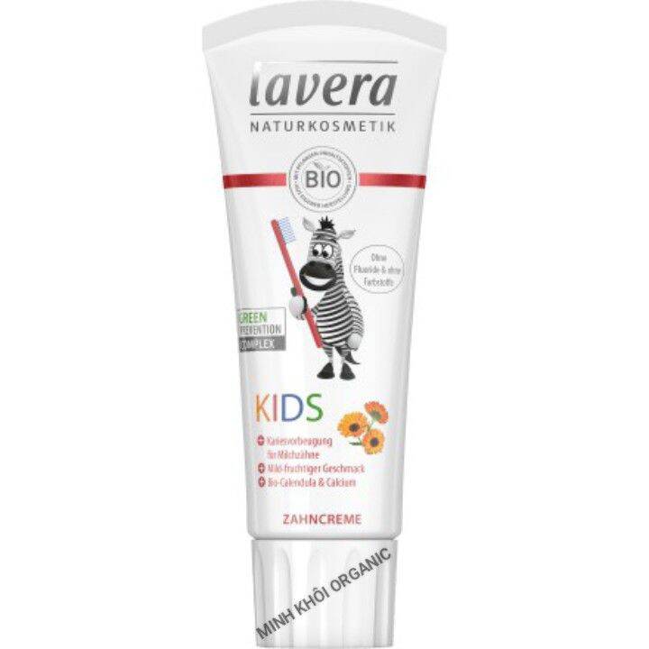 Kem đánh răng hữu cơ Lavera 75ml cho trẻ em và người lớn