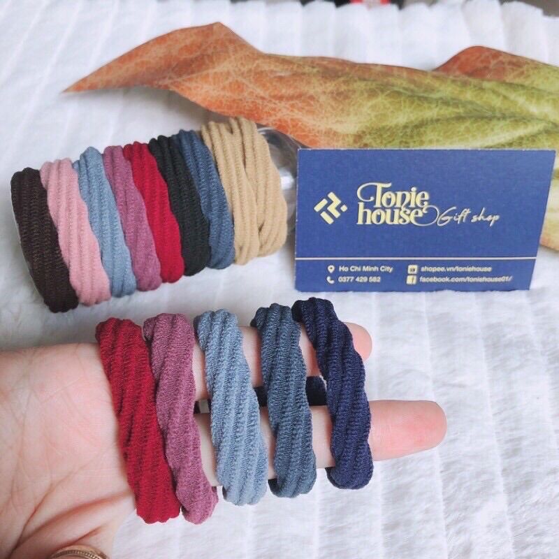 Combo 5 thun cột tóc gợn sóng ngẫu nhiên cho nữ