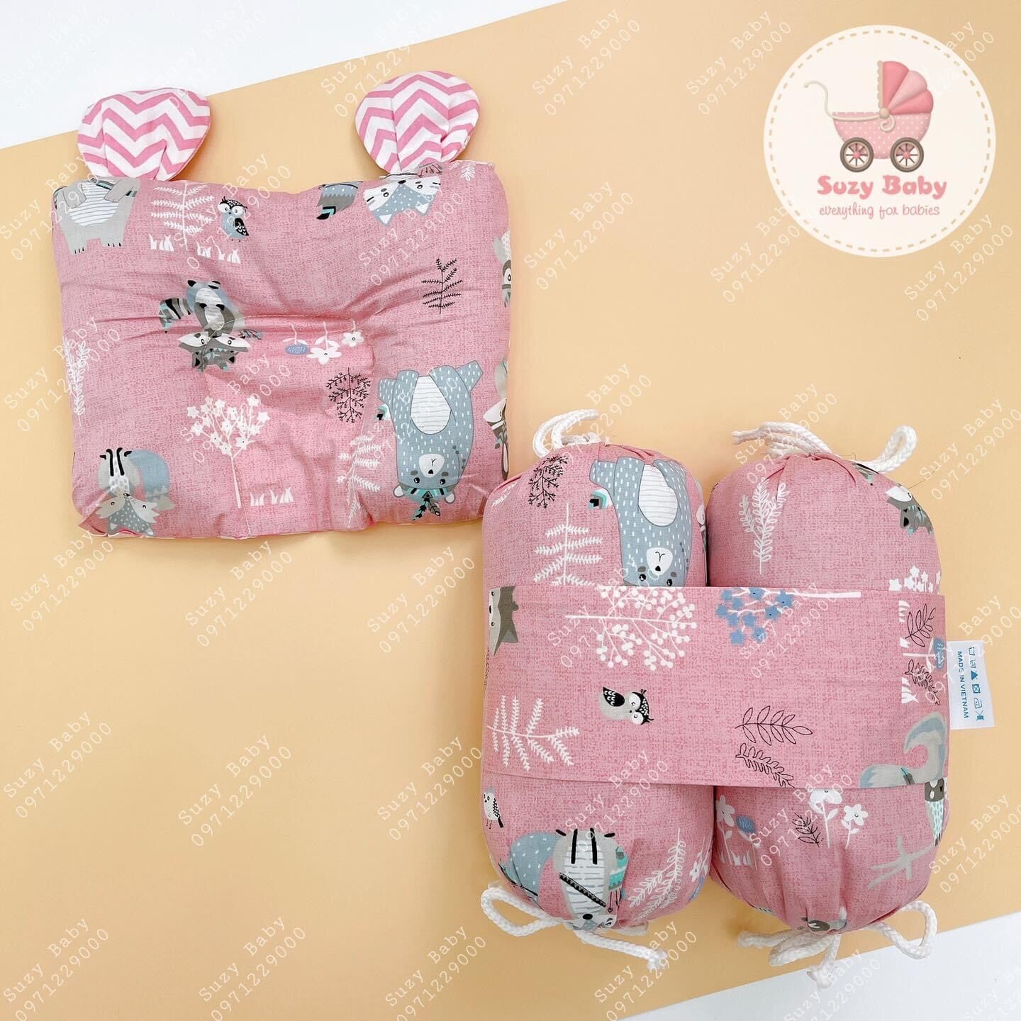 BỘ GỐI CHẶN KÈM GỐI RUỘT VỎ ĐỖ