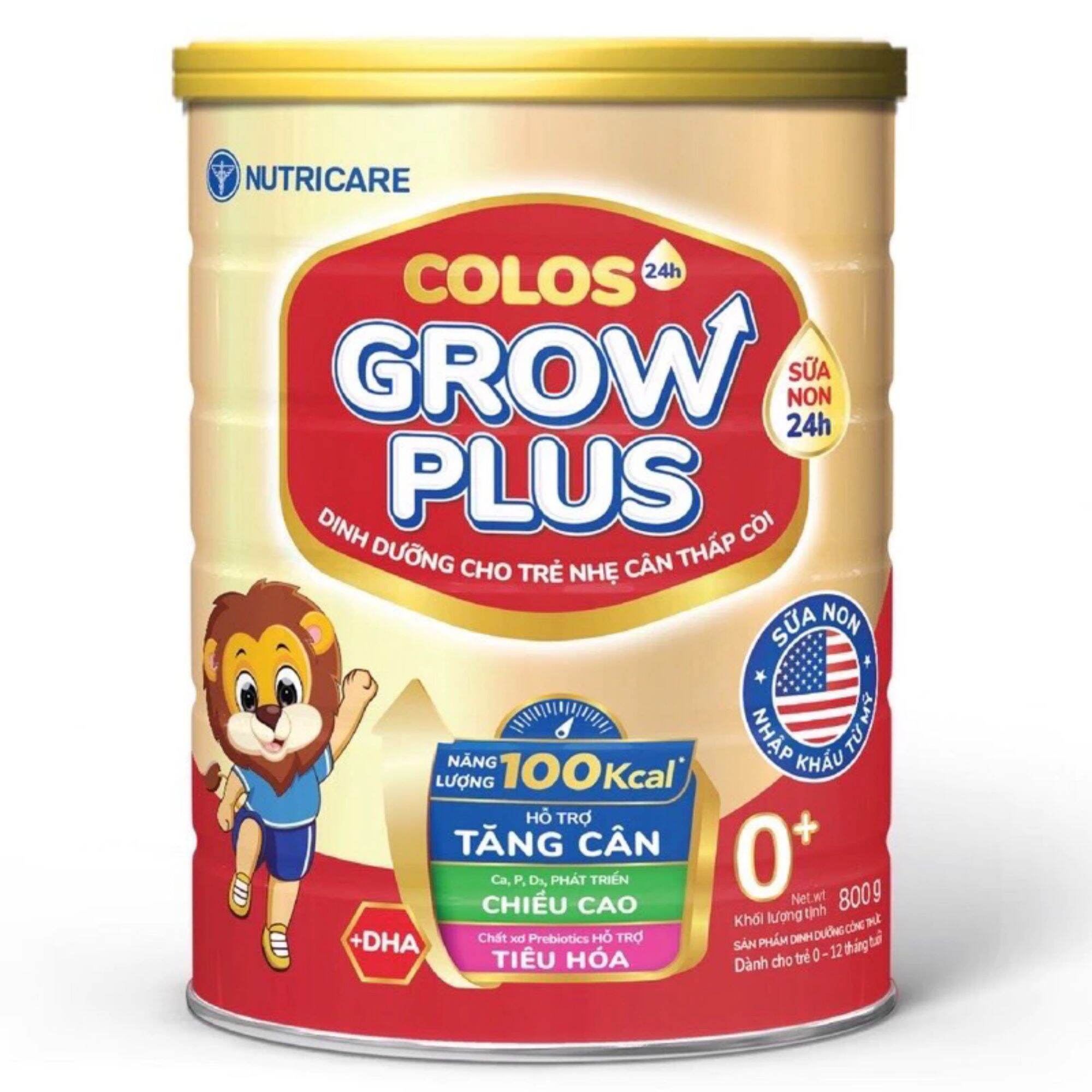 Sữa bột Colos Grow Plus Tăng cân và chiều cao cho trẻ số 0+ Lon 850g