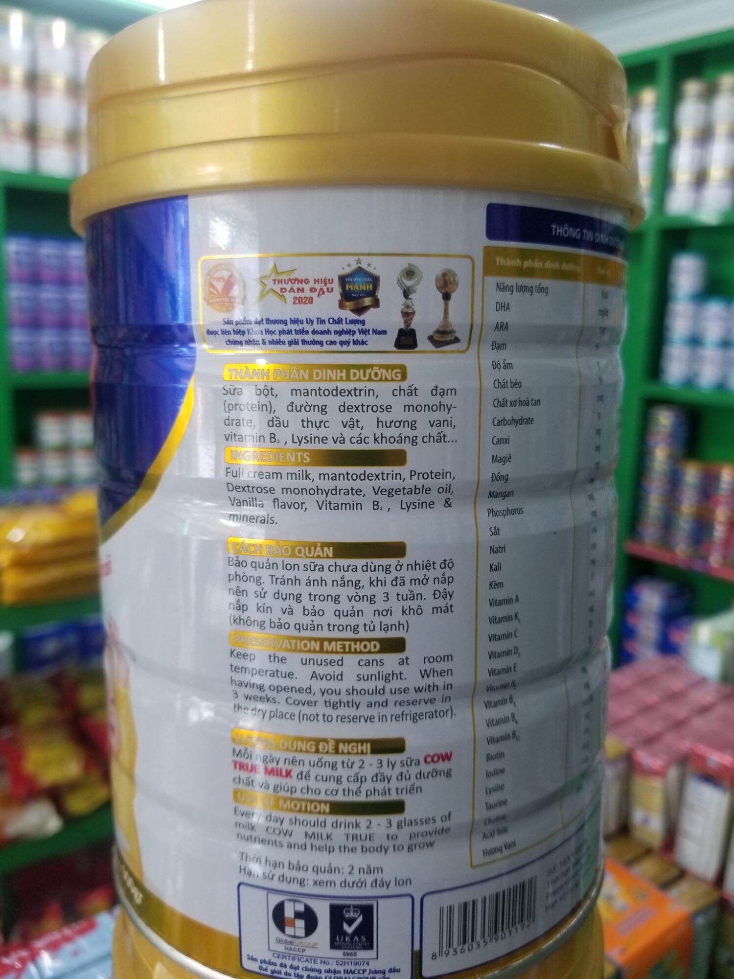 Sữa Cow Truemilk Pedia 900g