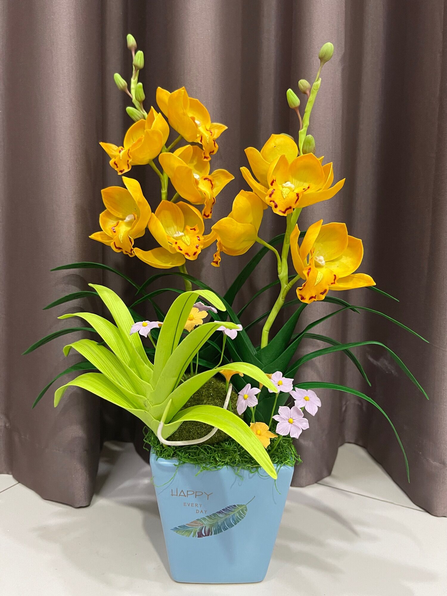 [HCM]Chậu hoa địa lan handmade bằng đất sét