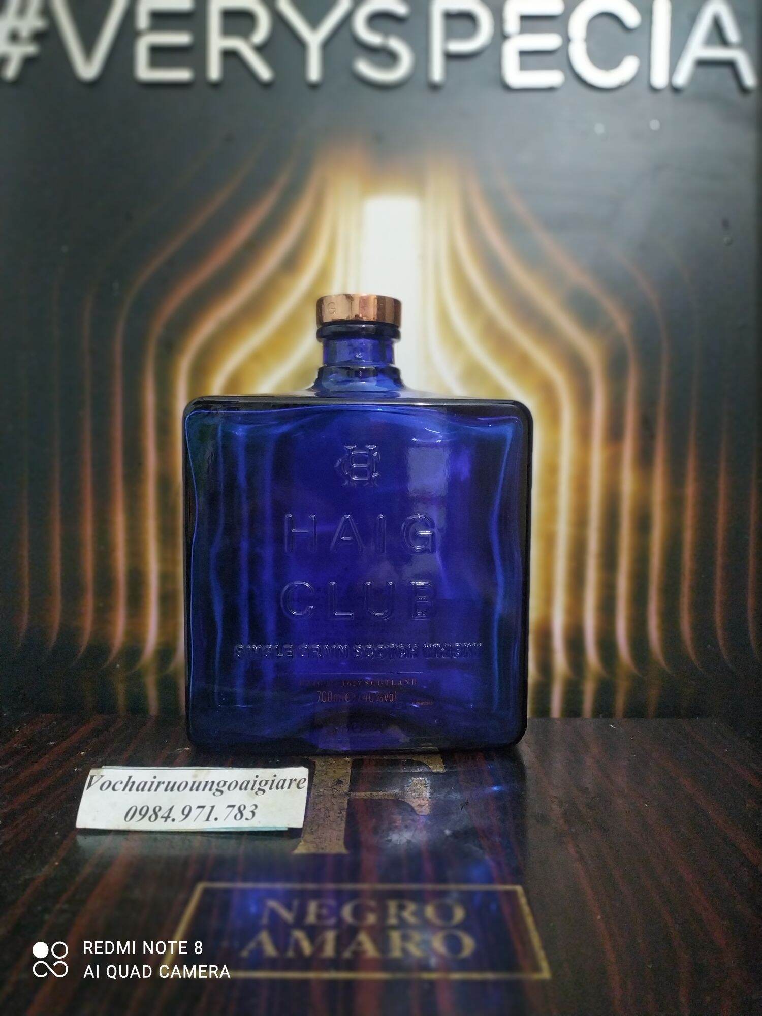Vỏ chai haig club, thủy tinh xanh