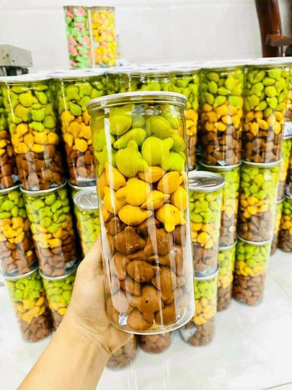Bánh gấu nhân kem mix 3 vị hũ 440gr