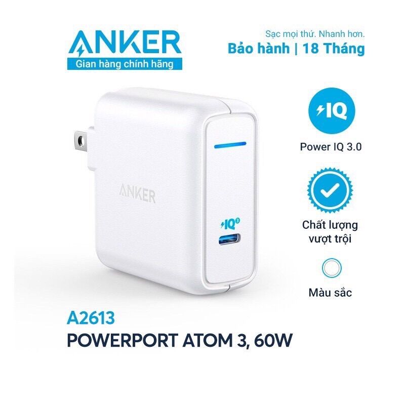 Sạc powerport atom iii 60w a2613