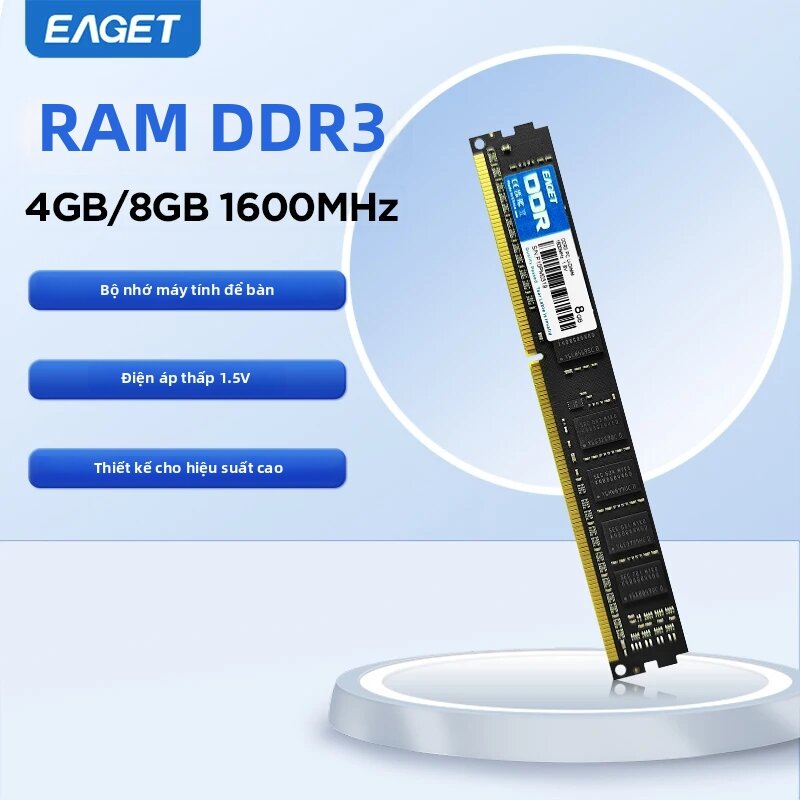 Eaget | Eaget DDR3 PC RAM 4GB/8GB/16GB 1600 MHz DIMM Nâng Cấp Bộ Nhớ Máy Tính Để Bàn Không Có RGB Không Có Tản Nhiệt Giá 1,271,000 Đồng*Miễn phí vận chuyển