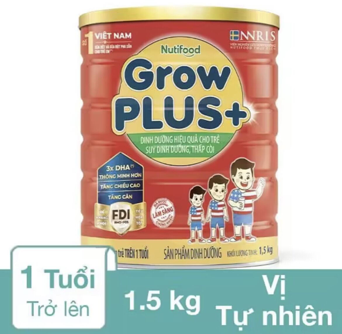 Sữa bột nutifood grow plus đỏ 1.5kg