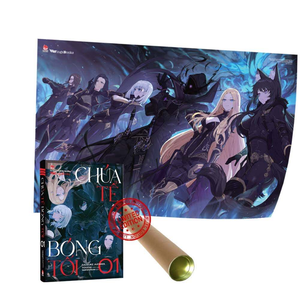 Kim đồng - chúa tể bóng tối bản giới hạn có postet kèm ống + set 5 bookmark