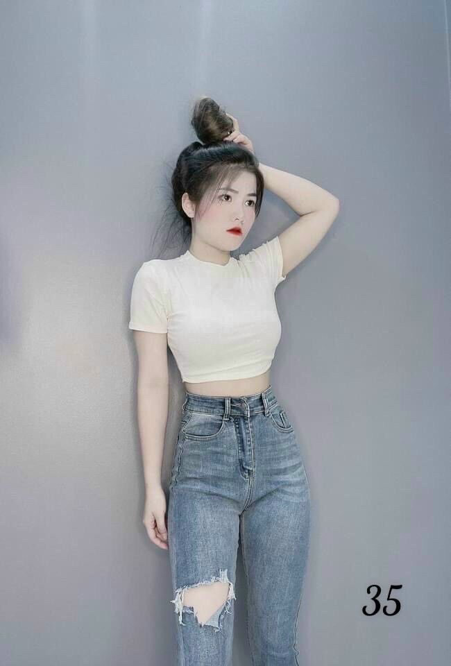quần jean cạp cao co giãn tôn dáng (ảnh thật)