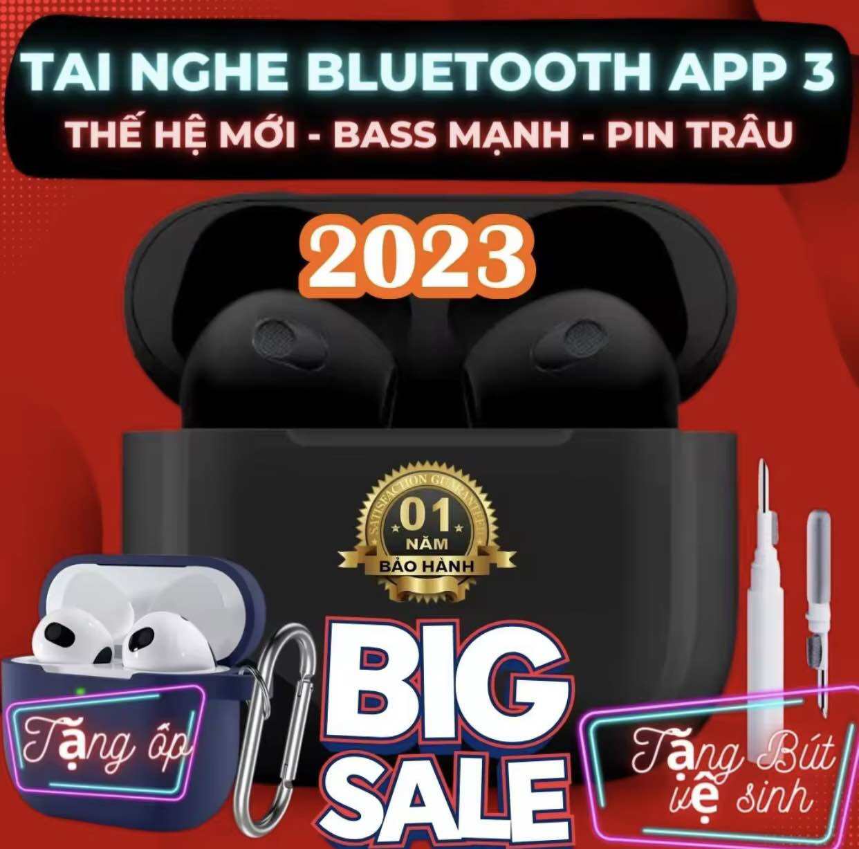 Tai Nghe Bluetooth APP 3/Pro Pin trâu bản cao cấp mới 2023, Đã fix lỗi i.o.s 16,Tương Thích I.O.S, ANDROID, Tặng bút vệ sinh tai nghe, Hỗ Trợ Sạc không dây, Định Vị, Đổi Tên, Bass căng, Âm thanh vòm siêu đỉnh bảo hành 1 năm