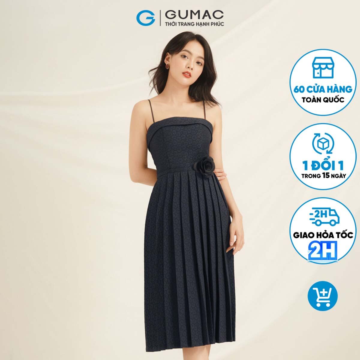 [15 - 17.5 | TẶNG QUÀ đơn từ 499K] Đầm Luxury dập ly GUMAC DVA856