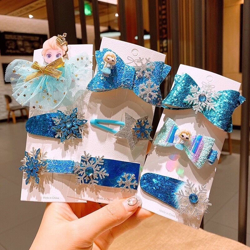 Kẹp tóc Elsa/Dây cột tóc Elsa kẹp tóc nữ hoàng băng giá cột tóc nữ hoàng băng giá