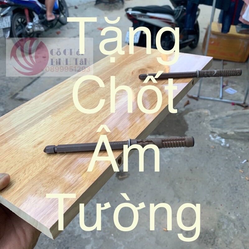 Kệ gỗ âm tường tặng kèm chốt , kệ gỗ miếng không thấm nước dày 18mm gỗ ghép cao su