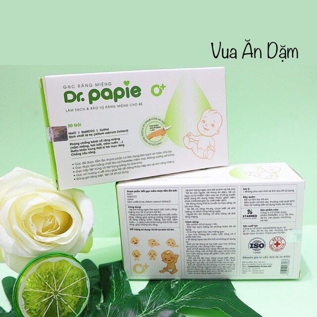 Gạc rơ lưỡi Dr Papie vệ sinh răng miệng - Rơ lưỡi Dr Papie cho bé