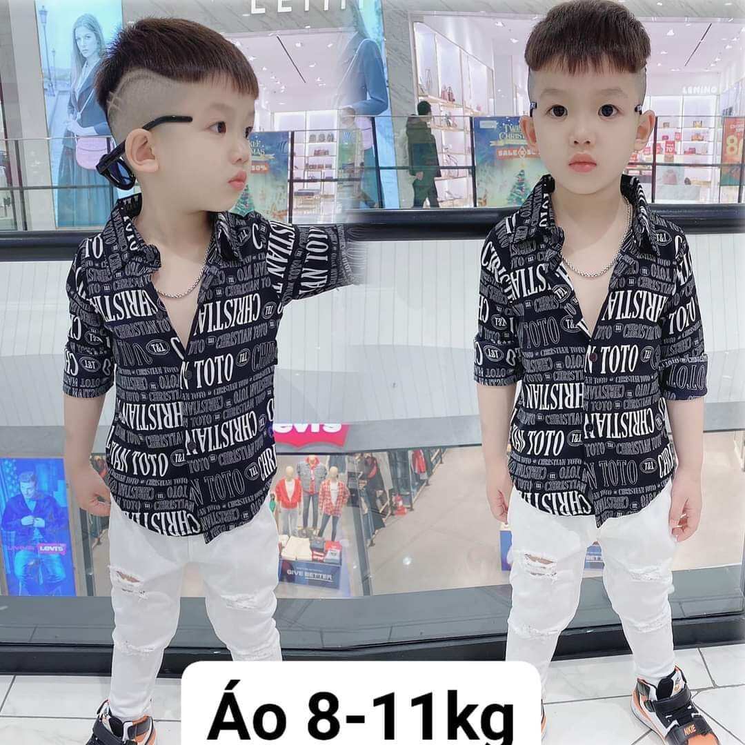 Sơ mi lụa cộc tay cho bé trai , ko kèm quần (7-18kg)
