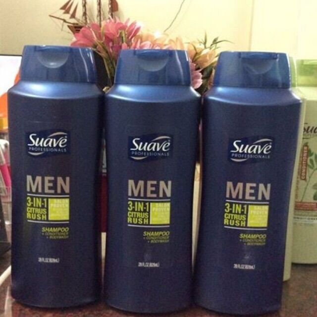 [HCM]Dầu tắm gội xả Nam SUAVE Professionals Men 3 in 1 Shampoo Conditioner and Body Wash 828ml của Mỹ