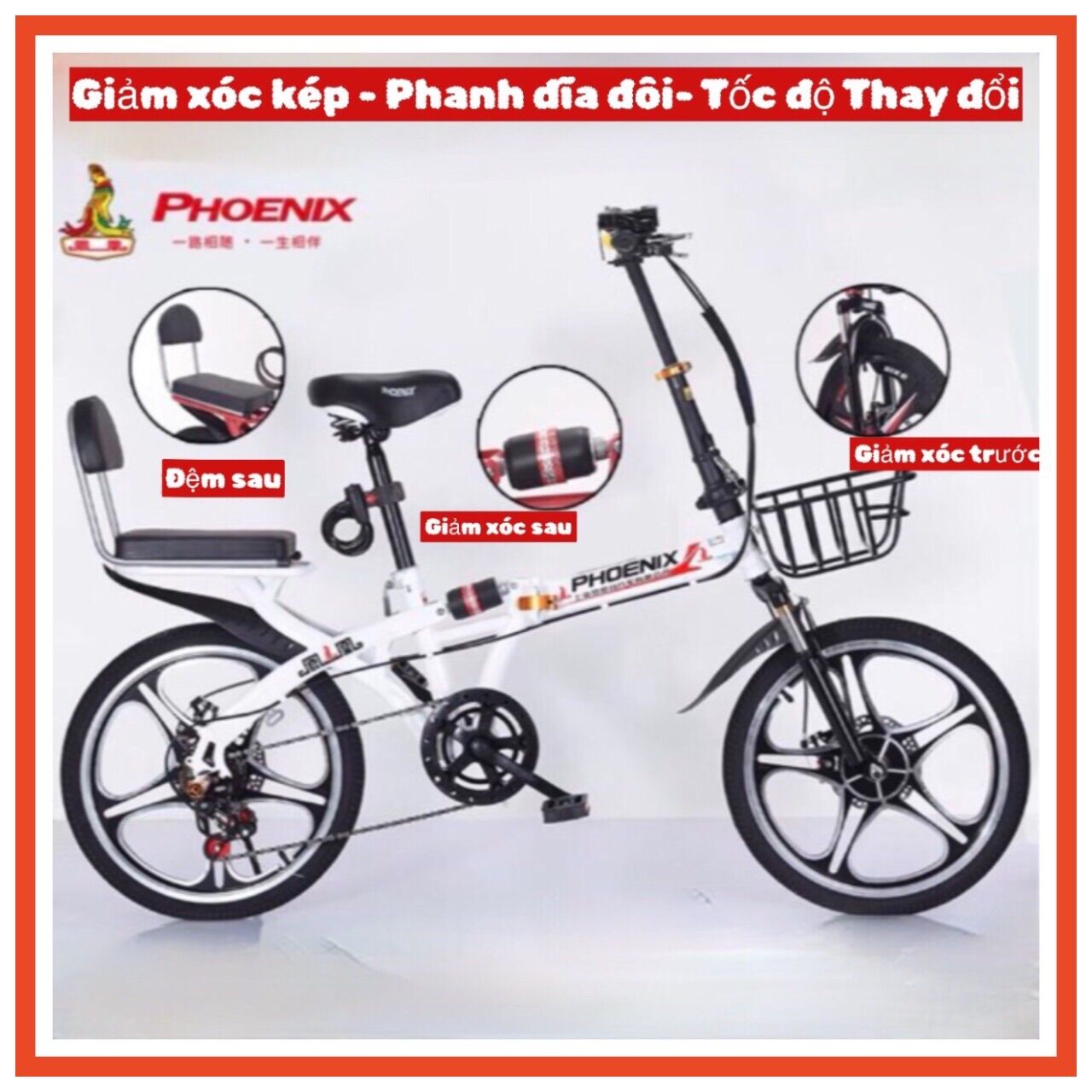 Xe đạp gấp 20 icnh phoenix- xe đạp số siêu nhẹ