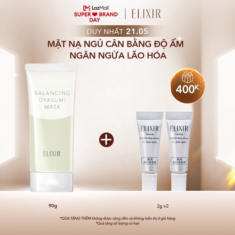 Mặt nạ ngủ cân bằng độ ẩm và giảm bóng dầu Elixir Reflet Balancing Oyasumi Mask 90g