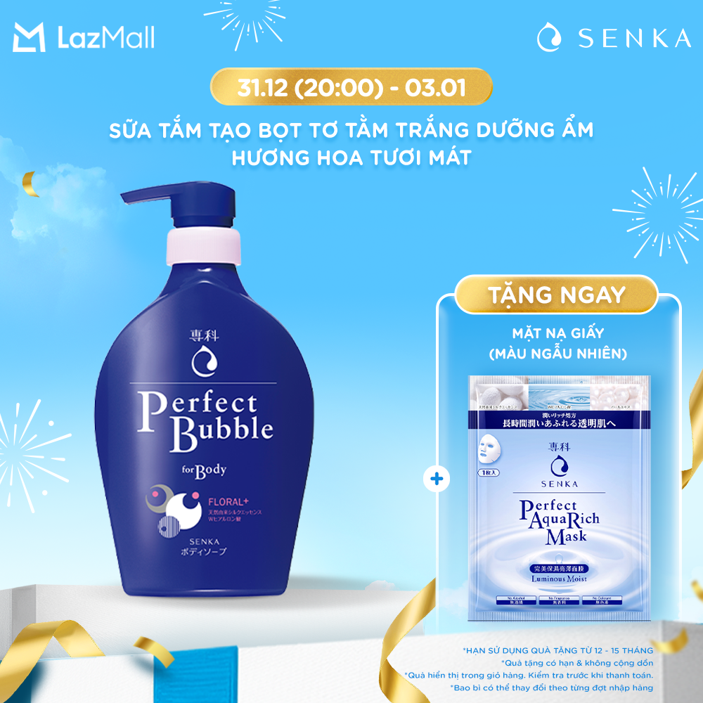  Sữa tắm tạo bọt ngừa mụn lưng với hương hoa tươi mát SENKA PERFECT BUBBLE FOR BODY FLORAL PLUS N 500ML 