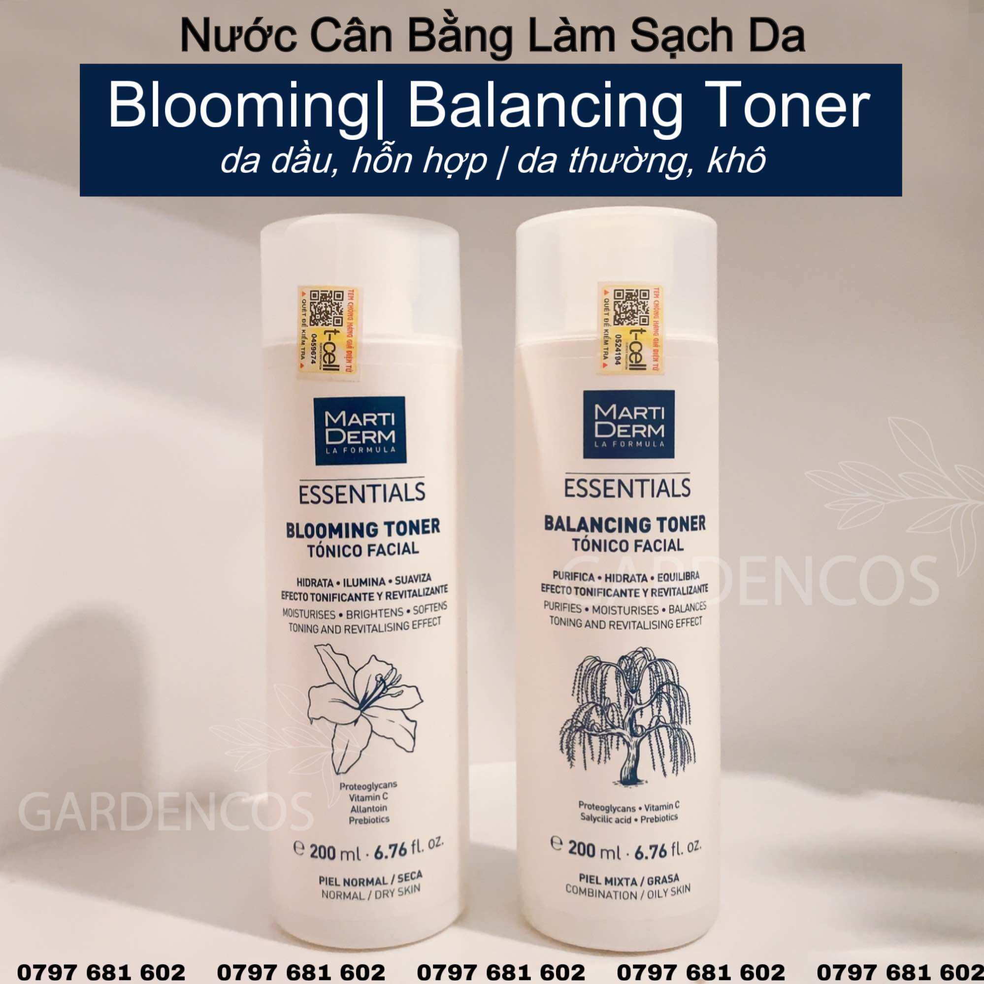 Nước Cân Bằng Làm Sạch Da Blooming/ Balancing Toner Martiderm 200ml - Gardencos