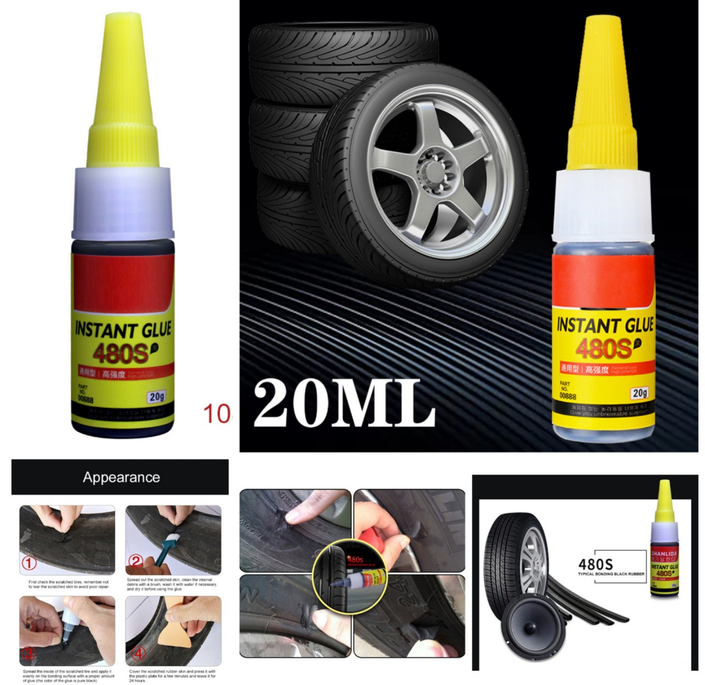 1 lọ keo dán vá sữa chữa lốp xe máy xe hơi ôtô mẫu mới hàng cao cấp