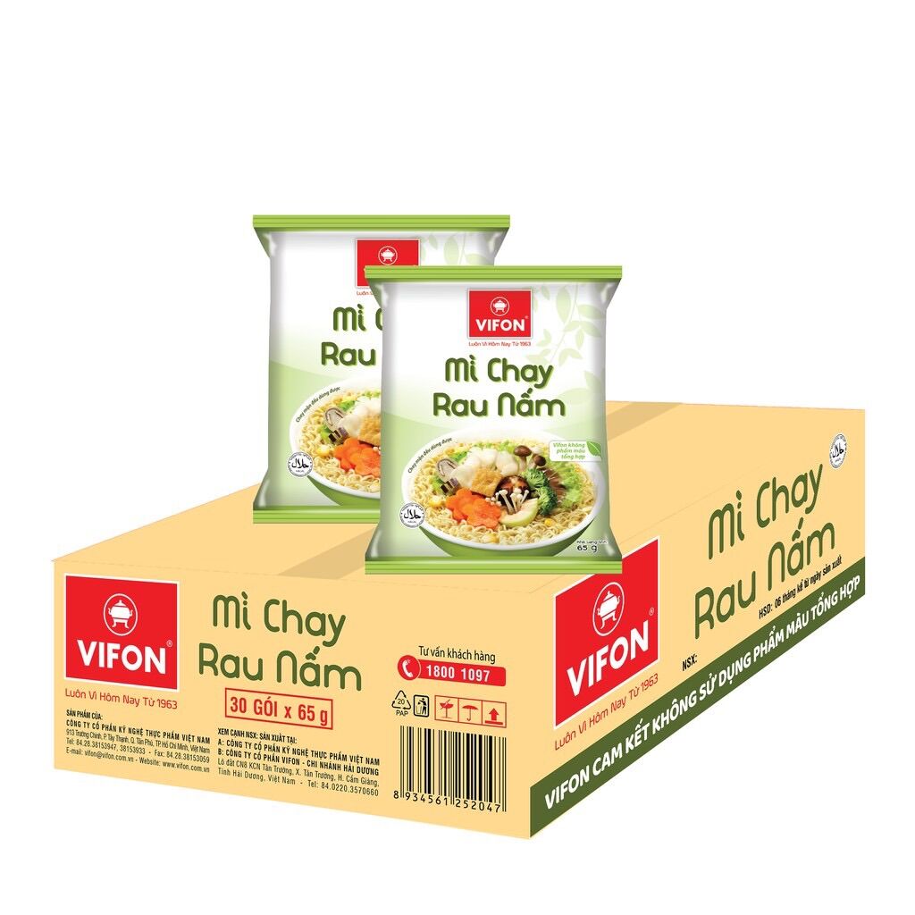 Thùng 30 mì chay rau nấm vifon