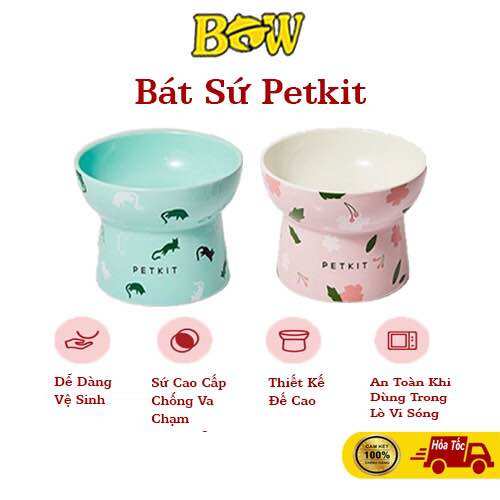 PETKIT Ceramic Elevated - Bát ăn cho chó mèo chống gù sứ Petkit Cera Spot