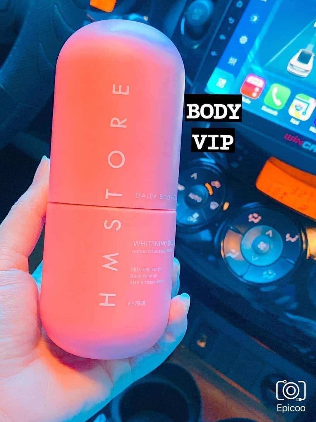 KEM BODY VIP HM STORE TẶNG KÈM HỦ KÍCH TRẮNG 50G( Giúp da trắng sáng nhanh trong vòng 10-14 ngày, ngăn ngừa đồi mồi, đốm nâu, chống nắng, bổ sung nhiều dưỡng chất cho da, giữ ẩm cực cao mà không hề gây bết rít)
