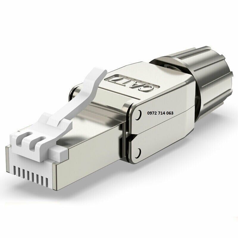 Đầu bấm hạt mạng cat7 module jack RJ45 không dùng tool bấm cáp mạng cat6A, cat7, cat7A, cat8