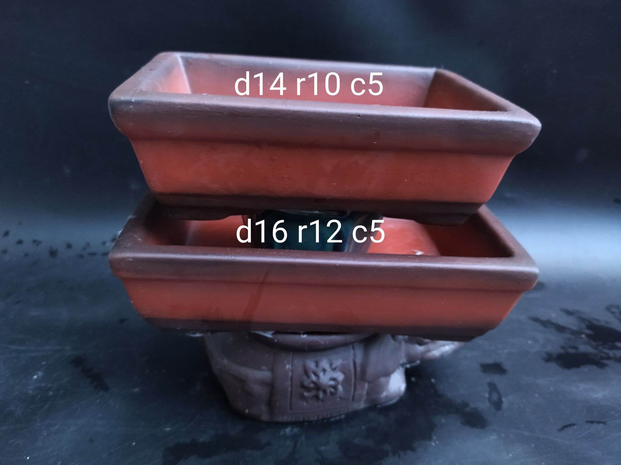 bộ 2 chậu chữ nhật bonsai